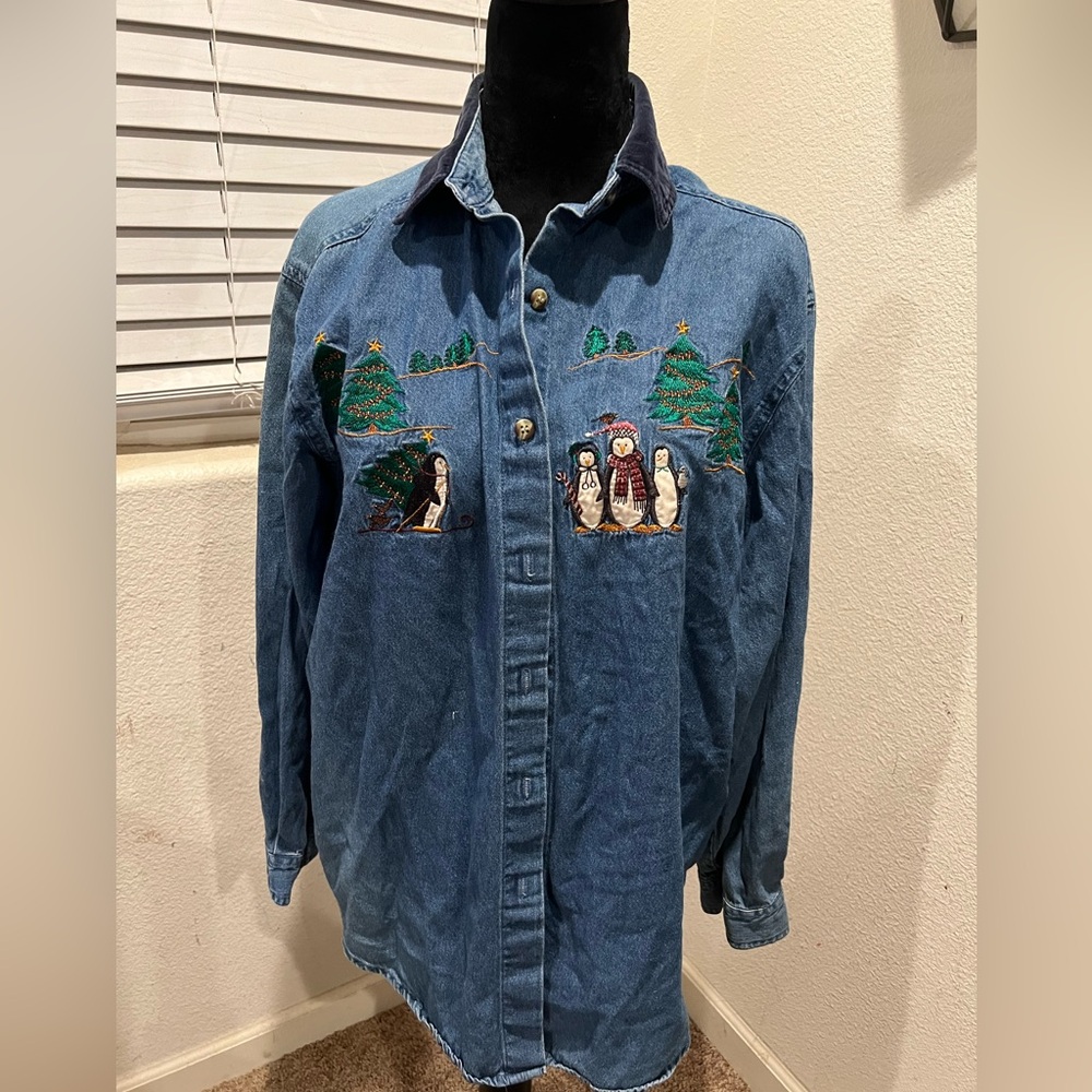 Vintage‎ High Sierra denim holiday long sleeve